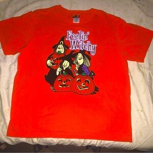 Vtg 90s Halloween T Shirt XL Orange Feeling Witchy Witch Jack O Lantern Trick